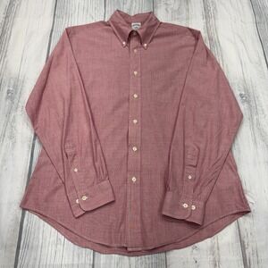 Brooks Brothers REGENT Button Down Shirt L Large Red‎ Long Sleeve Mens